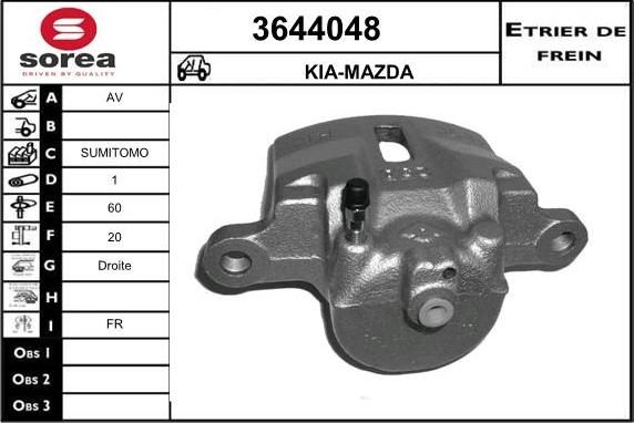 Sera 3644048 - Тормозной суппорт autospares.lv