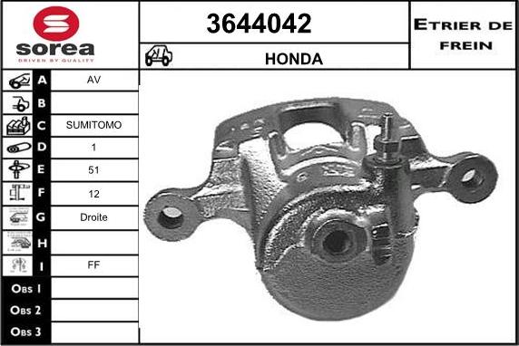 Sera 3644042 - Тормозной суппорт autospares.lv