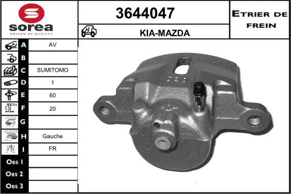 Sera 3644047 - Тормозной суппорт autospares.lv