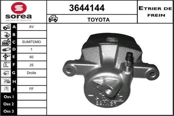 Sera 3644144 - Тормозной суппорт autospares.lv