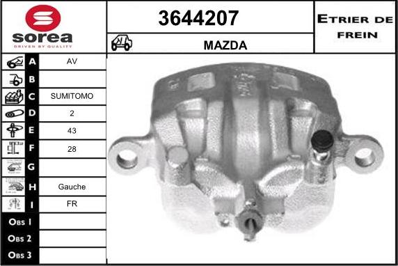 Sera 3644207 - Тормозной суппорт autospares.lv