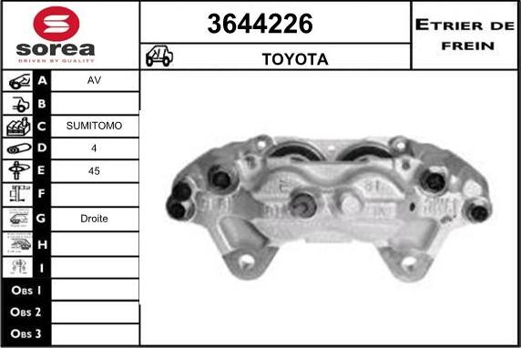 Sera 3644226 - Тормозной суппорт autospares.lv