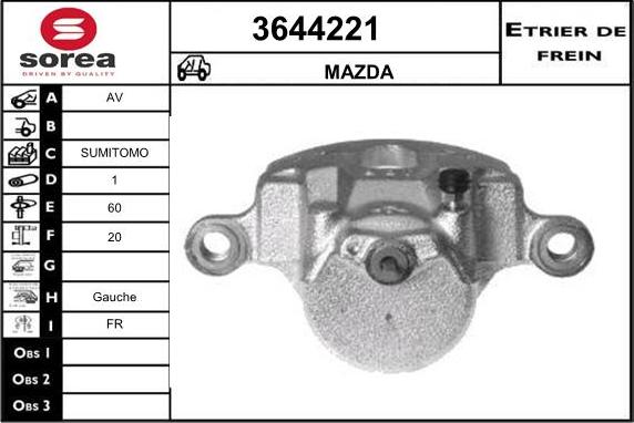 Sera 3644221 - Тормозной суппорт autospares.lv