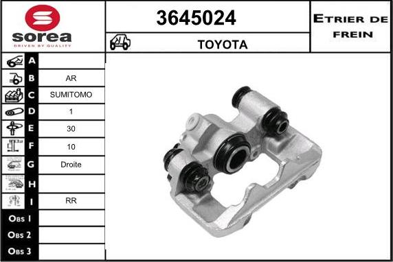 Sera 3645024 - Тормозной суппорт autospares.lv