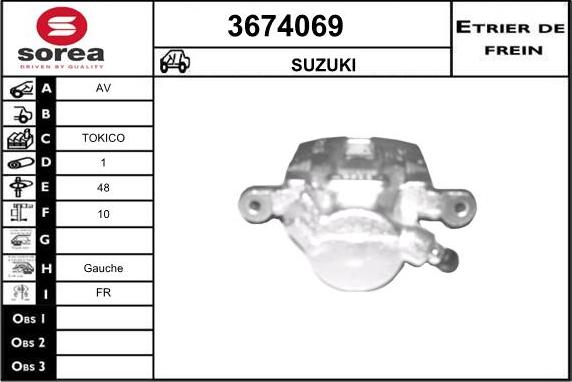 Sera 3674069 - Тормозной суппорт autospares.lv