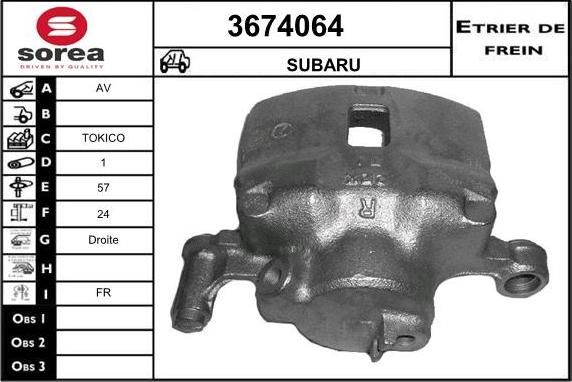 Sera 3674064 - Тормозной суппорт autospares.lv