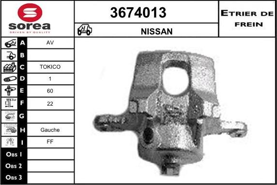 Sera 3674013 - Тормозной суппорт autospares.lv