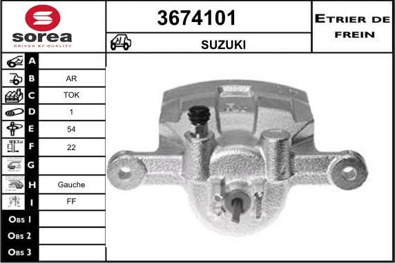 Sera 3674101 - Тормозной суппорт autospares.lv