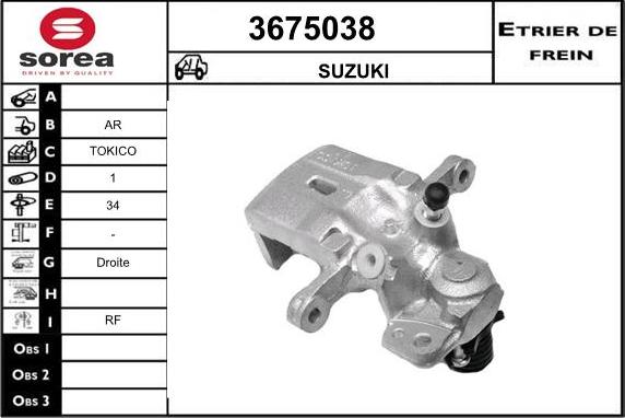 Sera 3675038 - Тормозной суппорт autospares.lv