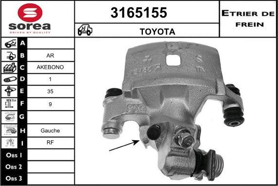 Sera 3165155 - Тормозной суппорт autospares.lv