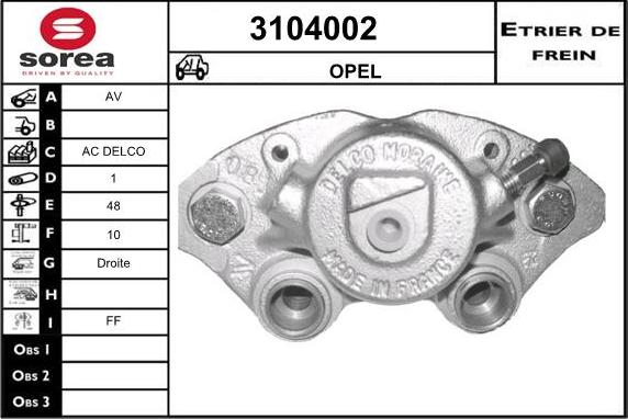 Sera 3104002 - Тормозной суппорт autospares.lv