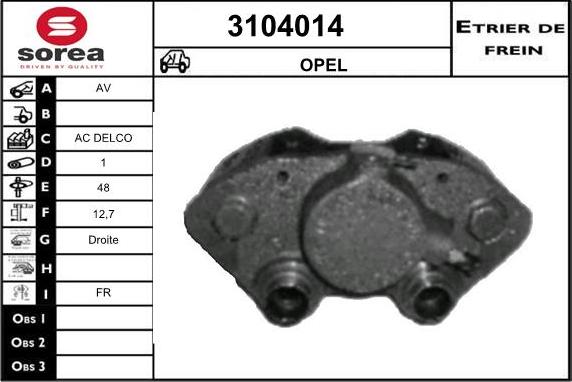 Sera 3104014 - Тормозной суппорт autospares.lv