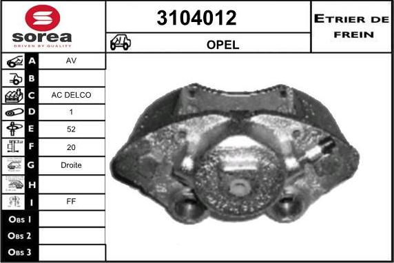 Sera 3104012 - Тормозной суппорт autospares.lv