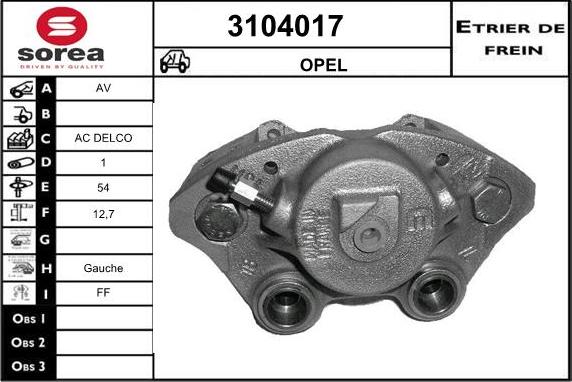 Sera 3104017 - Тормозной суппорт autospares.lv