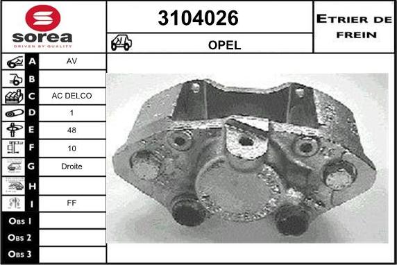 Sera 3104026 - Тормозной суппорт autospares.lv