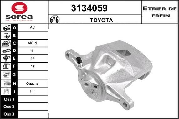 Sera 3134059 - Тормозной суппорт autospares.lv