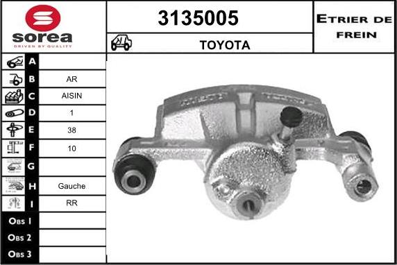 Sera 3135005 - Тормозной суппорт autospares.lv