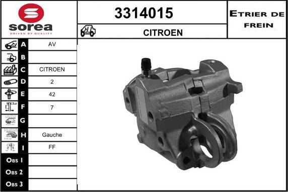 Sera 3314015 - Тормозной суппорт autospares.lv