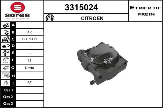 Sera 3315024 - Тормозной суппорт autospares.lv