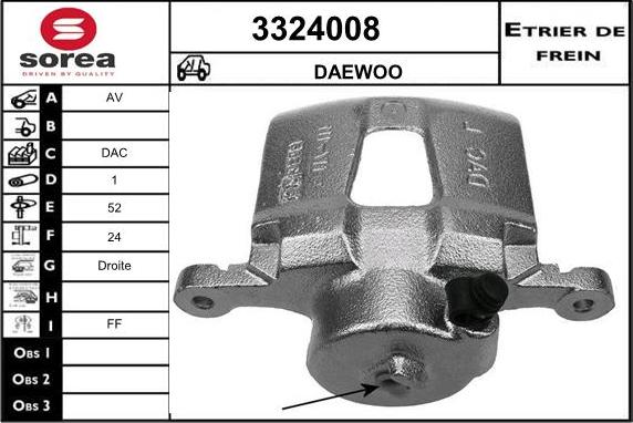 Sera 3324008 - Тормозной суппорт autospares.lv