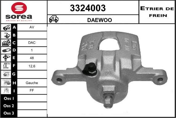 Sera 3324003 - Тормозной суппорт autospares.lv