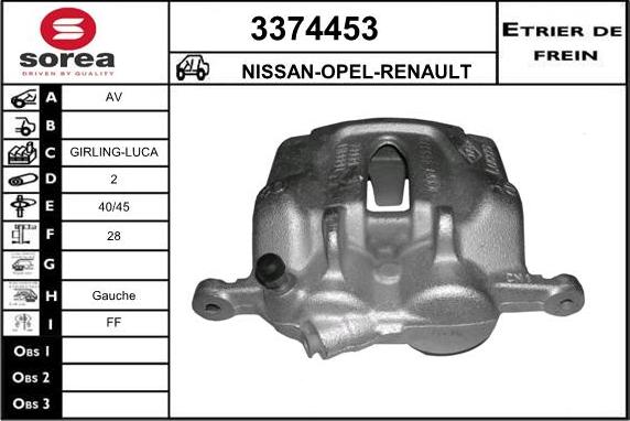 Sera 3374453 - Тормозной суппорт autospares.lv