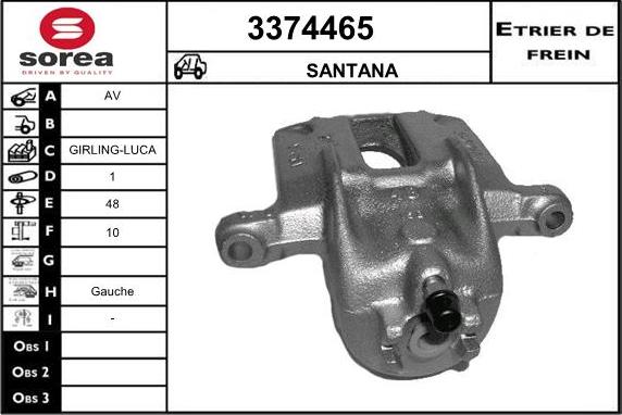 Sera 3374465 - Тормозной суппорт autospares.lv