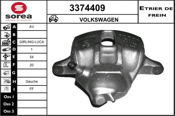 Sera 3374409 - Тормозной суппорт autospares.lv