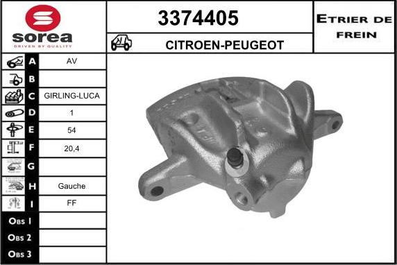 Sera 3374405 - Тормозной суппорт autospares.lv