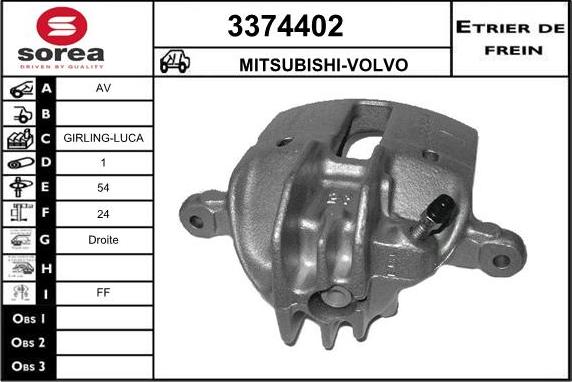 Sera 3374402 - Тормозной суппорт autospares.lv