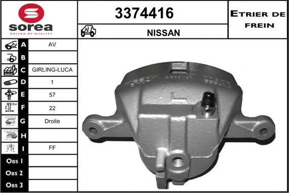 Sera 3374416 - Тормозной суппорт autospares.lv