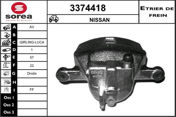 Sera 3374418 - Тормозной суппорт autospares.lv