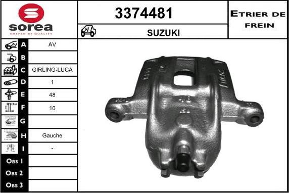 Sera 3374481 - Тормозной суппорт autospares.lv