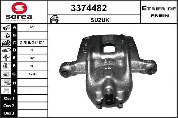 Sera 3374482 - Тормозной суппорт autospares.lv