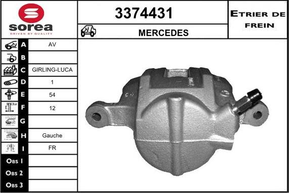 Sera 3374431 - Тормозной суппорт autospares.lv