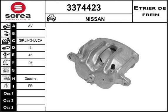 Sera 3374423 - Тормозной суппорт autospares.lv