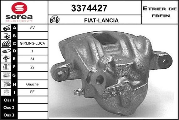 Sera 3374427 - Тормозной суппорт autospares.lv