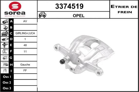 Sera 3374519 - Тормозной суппорт autospares.lv