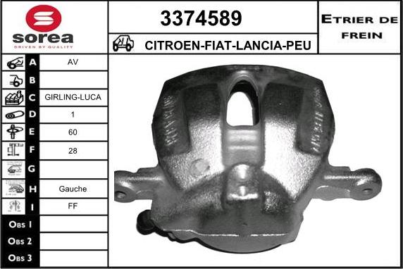 Sera 3374589 - Тормозной суппорт autospares.lv