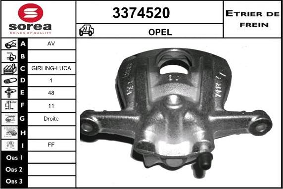 Sera 3374520 - Тормозной суппорт autospares.lv