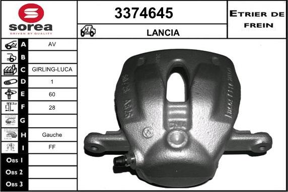 Sera 3374645 - Тормозной суппорт autospares.lv