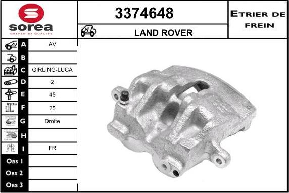 Sera 3374648 - Тормозной суппорт autospares.lv