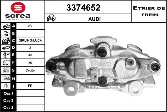 Sera 3374652 - Тормозной суппорт autospares.lv