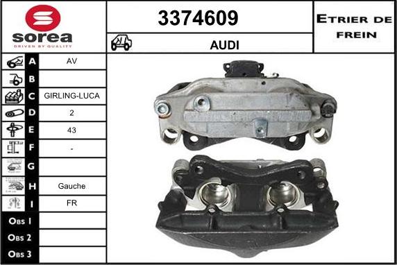 Sera 3374609 - Тормозной суппорт autospares.lv