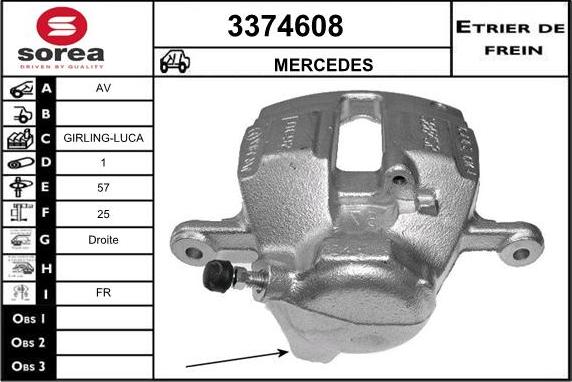 Sera 3374608 - Тормозной суппорт autospares.lv