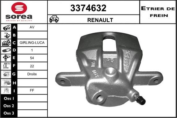 Sera 3374632 - Тормозной суппорт autospares.lv