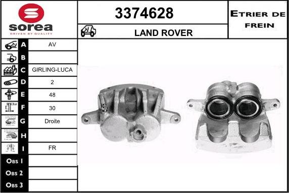 Sera 3374628 - Тормозной суппорт autospares.lv