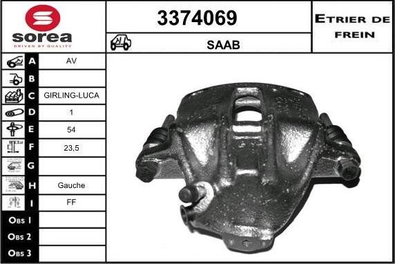 Sera 3374069 - Тормозной суппорт autospares.lv