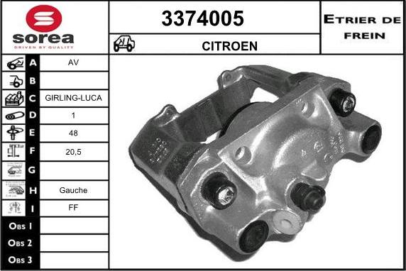 Sera 3374005 - Тормозной суппорт autospares.lv