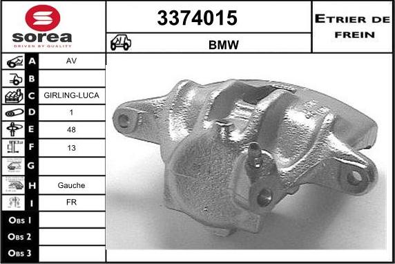 Sera 3374015 - Тормозной суппорт autospares.lv